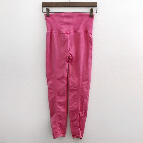FREE PEOPLE Good Karma Pink Leggings No Size Tag Check Measurements - Picture 2 of 9